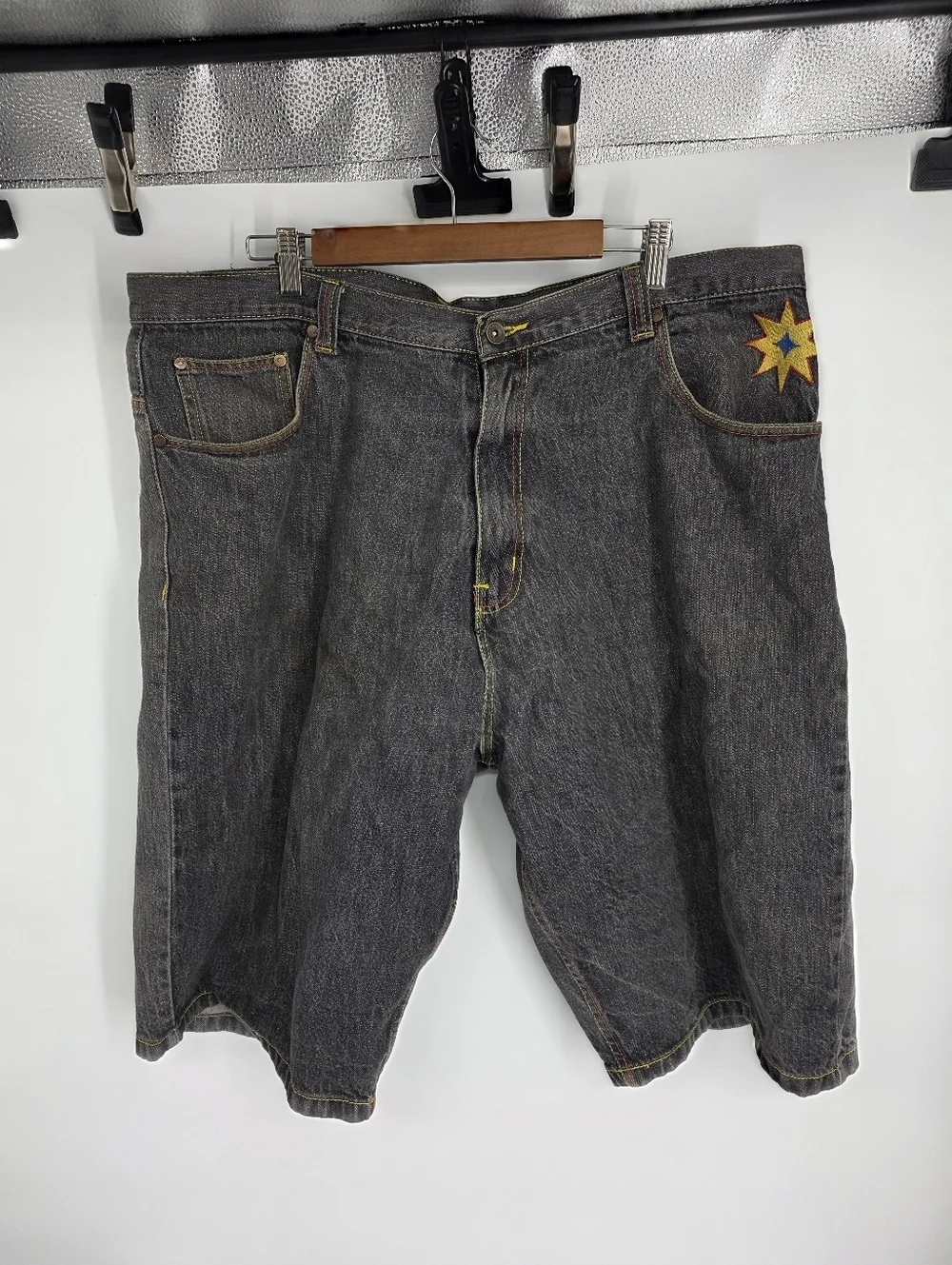 Vintage COOGI Denim Shorts Mens 42 Baggy Jorts Embroidered Y2K Hip Hop Skater 90